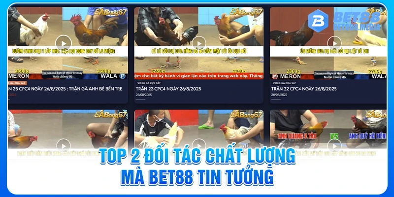 Top 2 đối tác chất lượng mà Bet88 tin tưởng